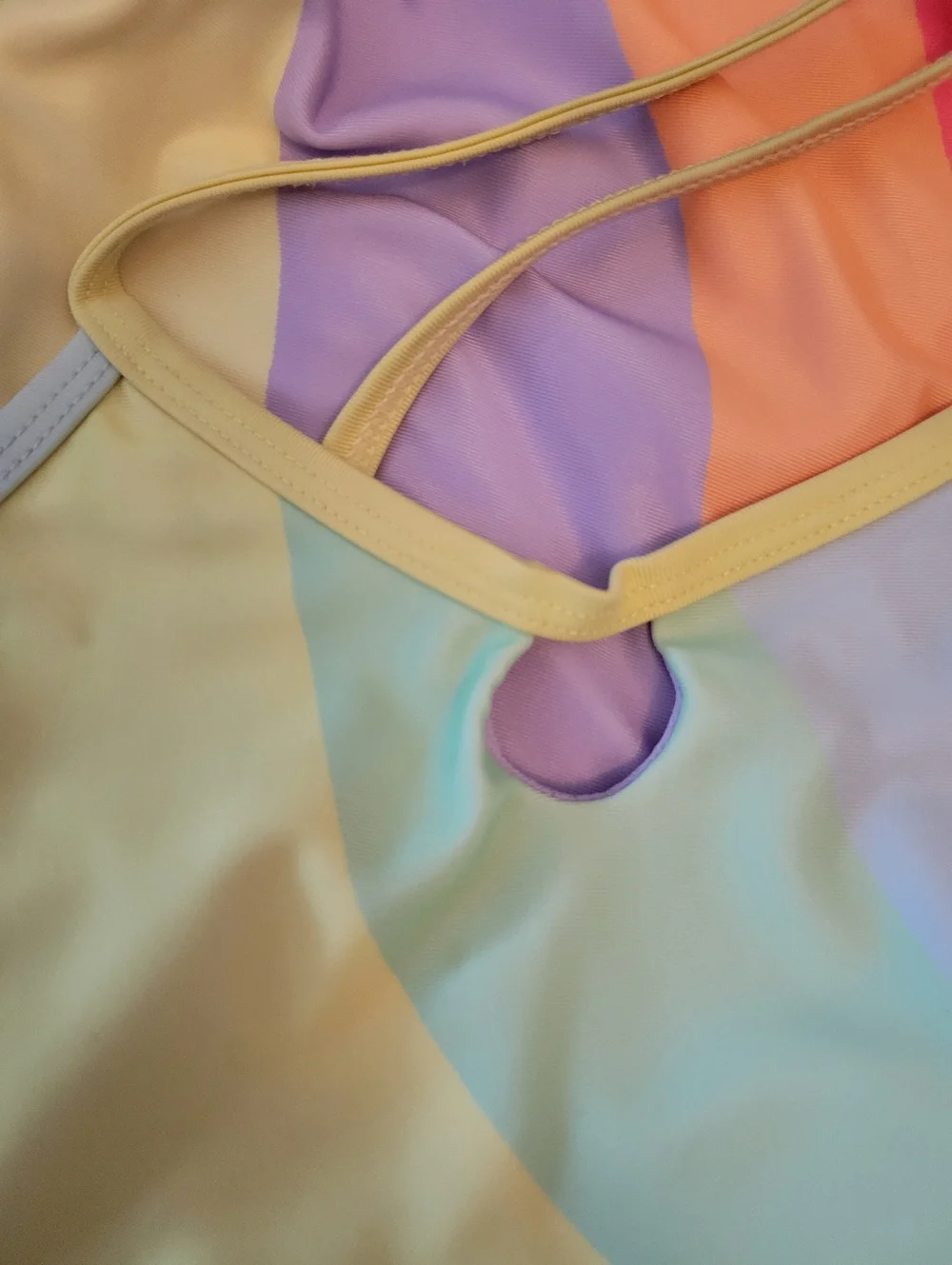 Wonder Nation Swimsuit One Piece Rainbow Stripes And Colors Straps Sz L‎ Plus
